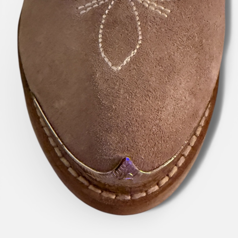 Brown Suede Embroidered Boots - Picture 5 of 6